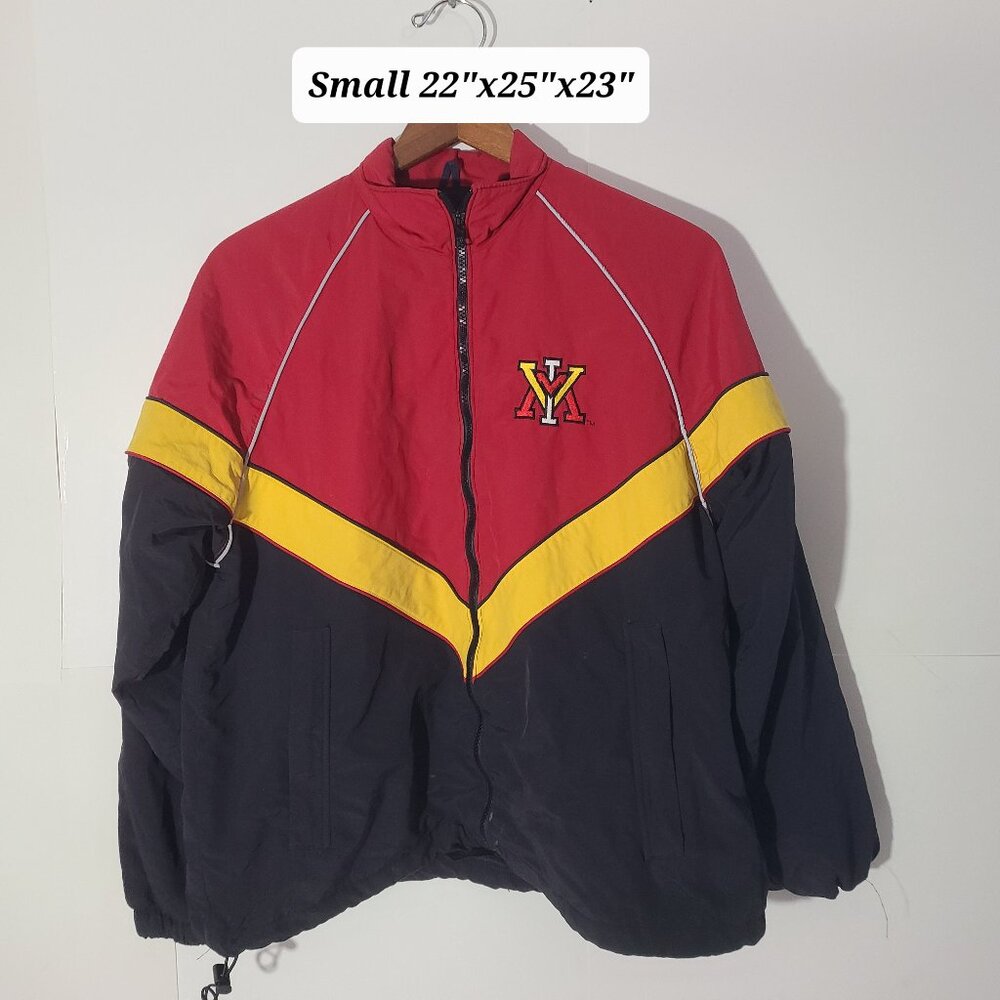 Vtg 90s VMI Virginia Military Institute Colorblock Zip Up Small Windbreaker USA
